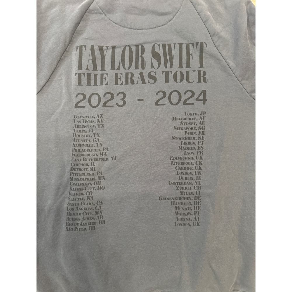 Taylor Swift The Eras Tour 2023-2024 Charcoal Grey Hoodie Size Large - Picture 7 of 8